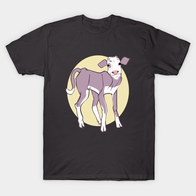 Baby Calf in purple T-Shirt by belettelepink